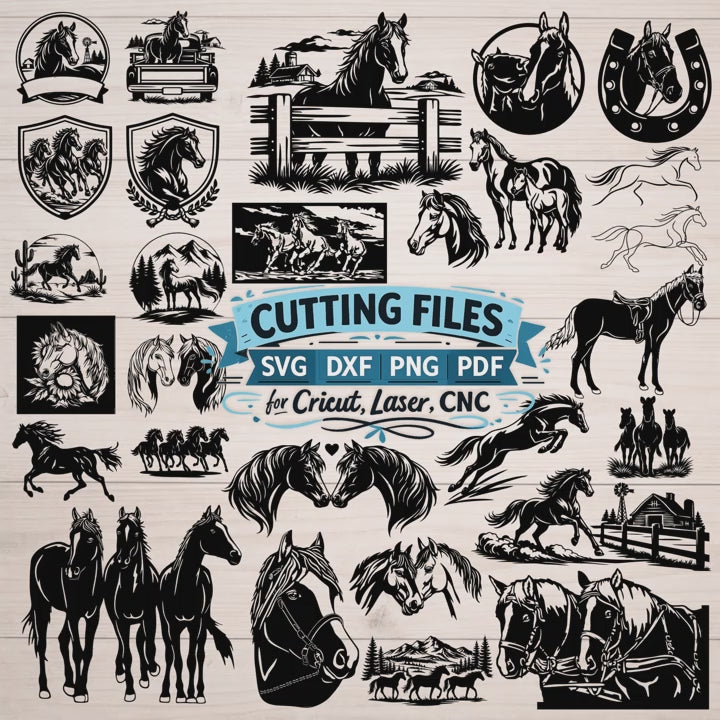 Horse DXF files for plasma cutting bundle