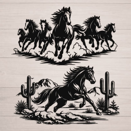 western horse silhouette svg