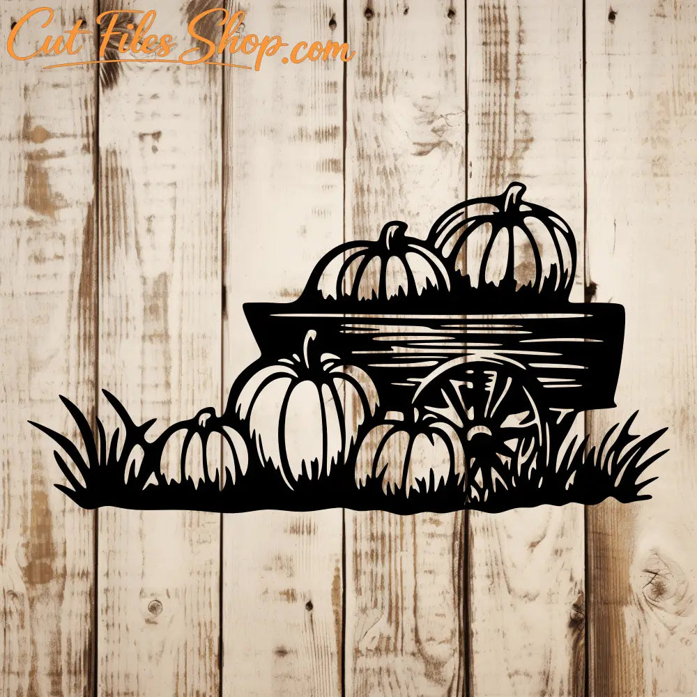 Pumpkin cart PNG with transparent background for sublimation