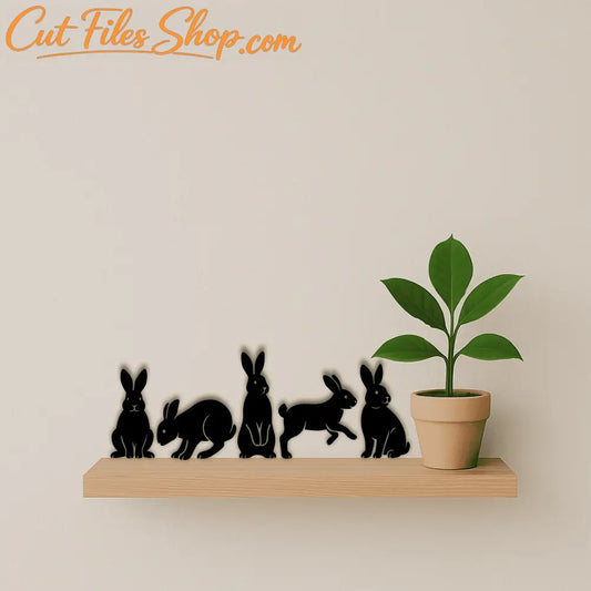 Bunny silhouette DXF file for CNC