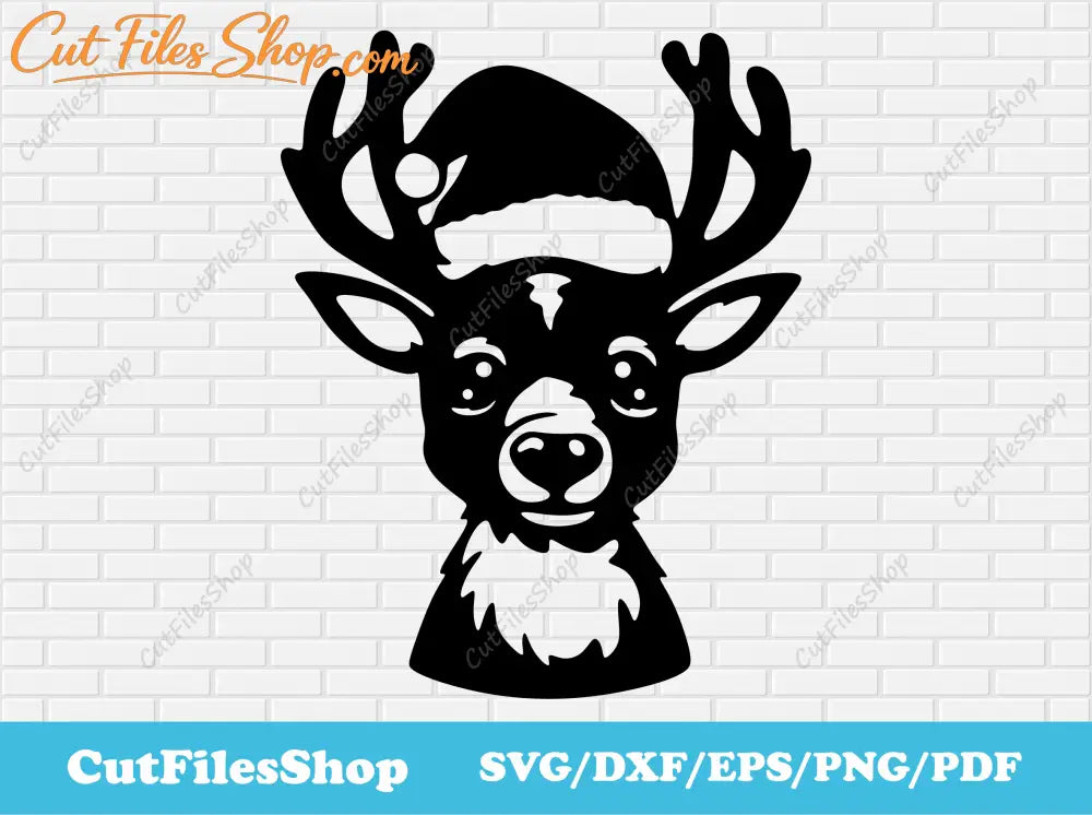 Reindeer svg for Cricut, Reindeer dxf for laser cutting metal, Christmas decor dxf, Christmas CNC design, Christmas cute animals, Reindeer silhouette, Christmas wall decor, Christmas deer svg, Free cutting files, SVG files, Downloads Svg format, free cnc designs, dxf for wood, christmas wood decor