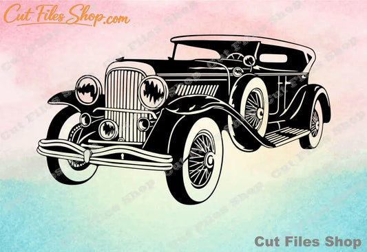 Retro car svg, old car, laser cut file, dxf files for laser, svg for t-shirt - Cut files shop