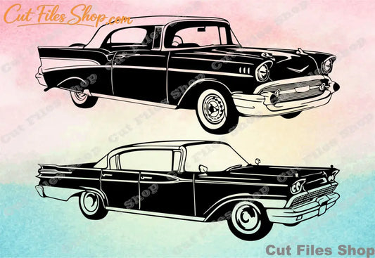 Retro cars, vintage car, vector clipart, svg cutting, dxf , svg, eps, png, pdf