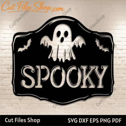 Retro Halloween Dxf Svg, Spooky Ghost T-shirt, Halloween Mug/Pillow Design, Glowforge cut files