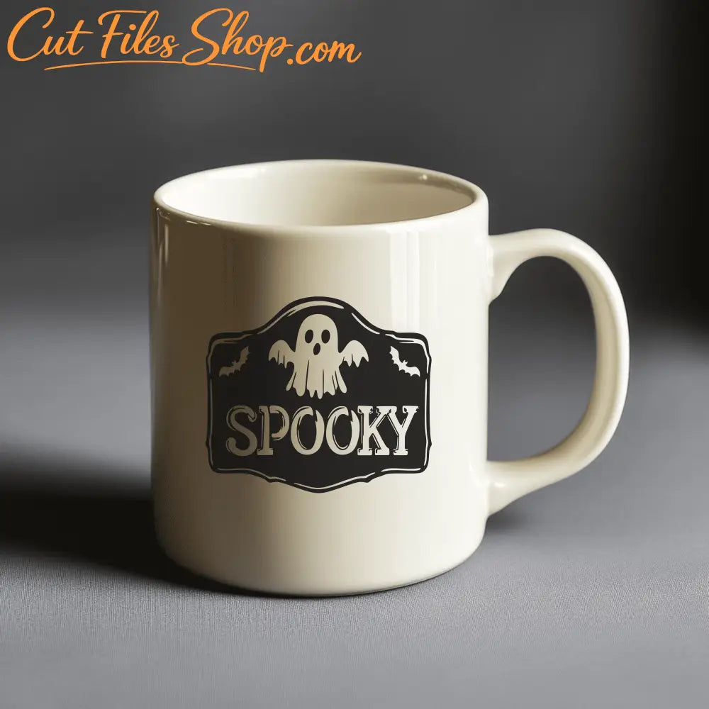 Spooky Retro Ghost SVG/DXF, Halloween T-Shirt, Mug/Pillow Design, Glowforge Laser Cut Files