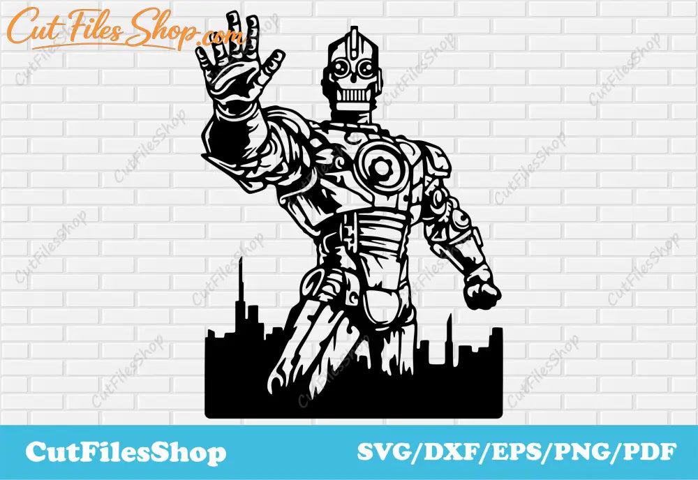 Robot vector for t shirt design, robot svg file for cricut, png for sublimation, silhouette art, fantasy svg files, dxf cut files, city dxf for plasma, town svg for cricut, vector art for shirts, svg for sweatshirt, cutting files, svg files, dxf files, pdf files