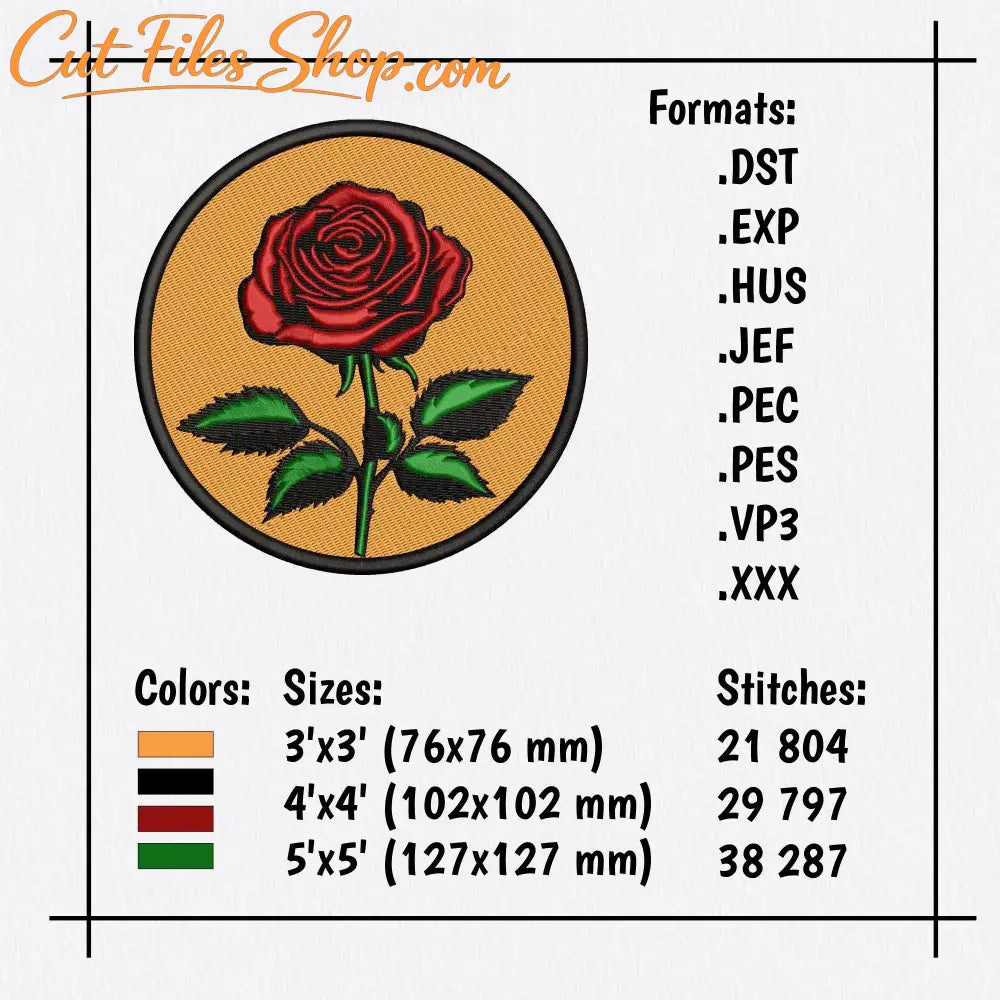 flower embroidery design pes dst jef file