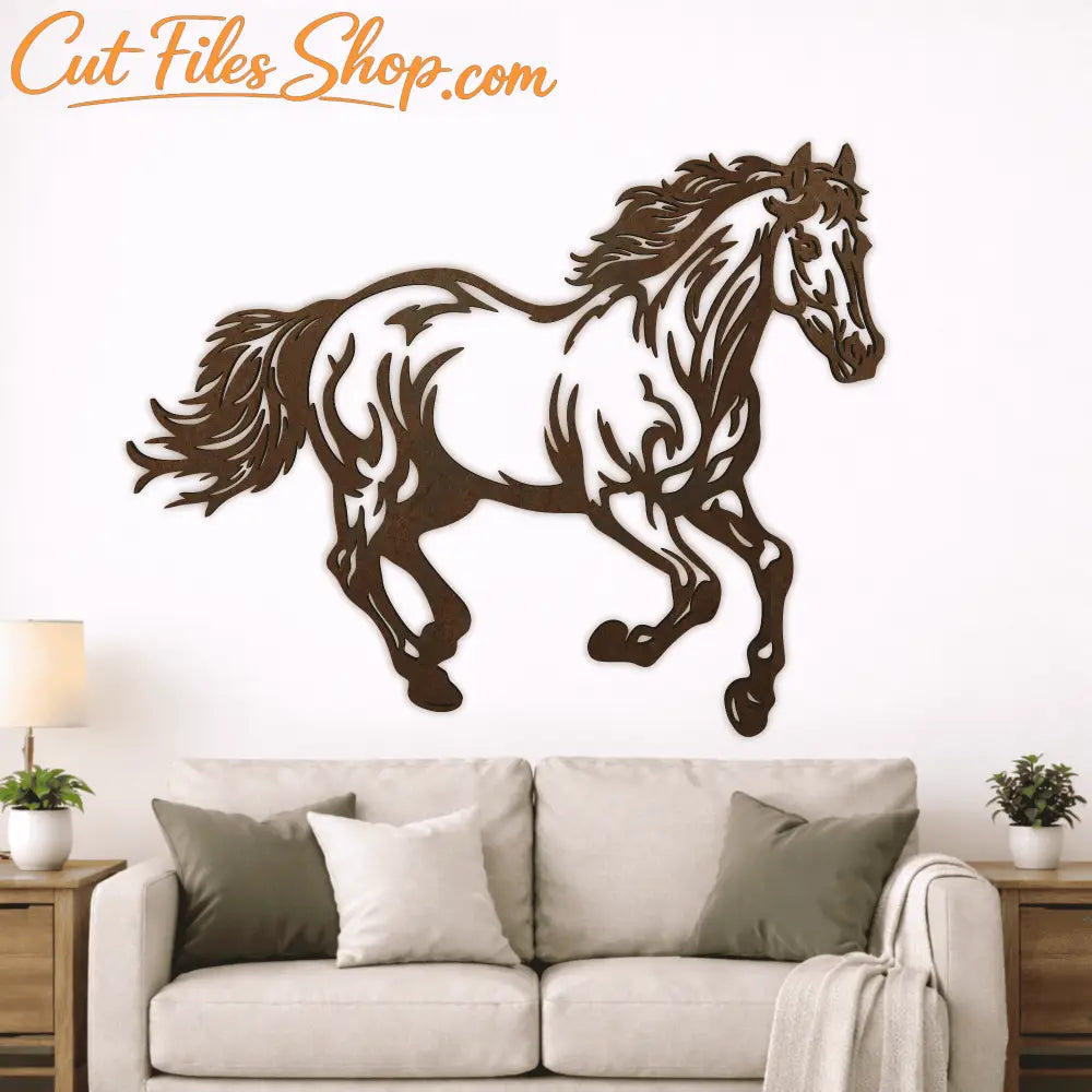 Horse wall art CNC design for metal