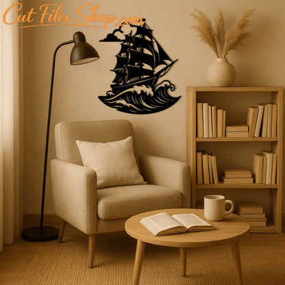 Vintage sailing ship cut file preview