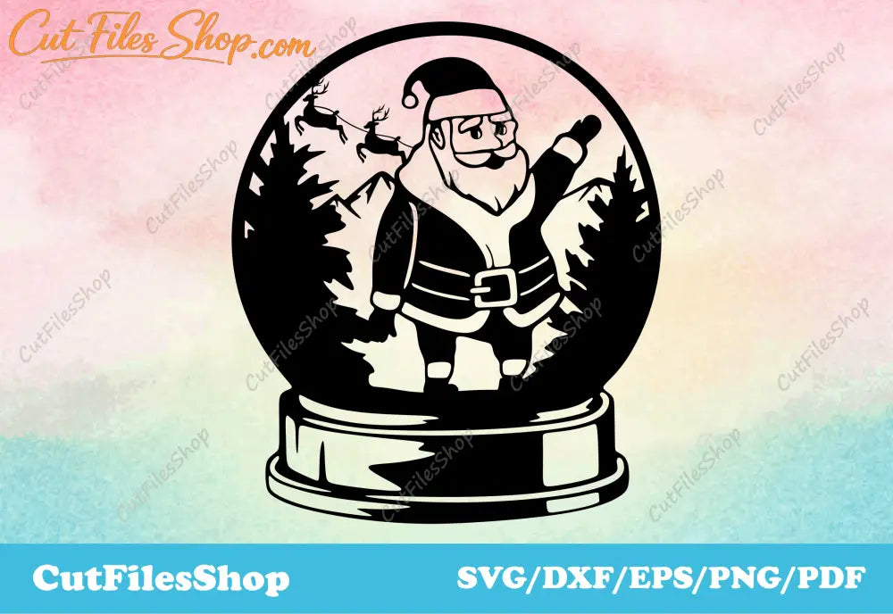 Santa Claus dxf, Svg image download, DXF for laser cutting, SVG for cricut, Silhouette files