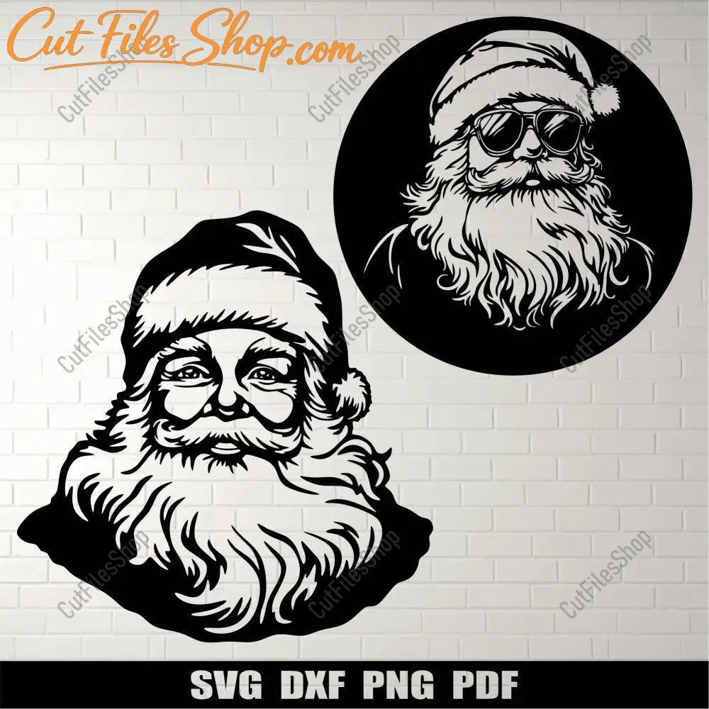 Santa Claus SVG, DXF, and PNG: Perfect for Cricut, Silhouette, and CNC, Christmas Wall Decal, Cut Files Shop