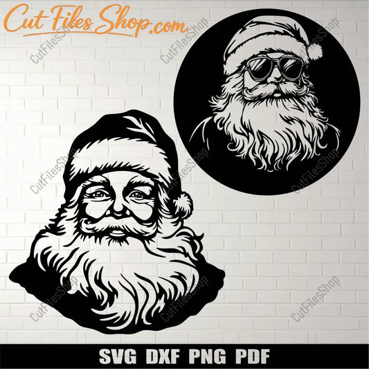Santa Claus SVG, DXF, and PNG: Perfect for Cricut, Silhouette, and CNC, Christmas Wall Decal, Cut Files Shop