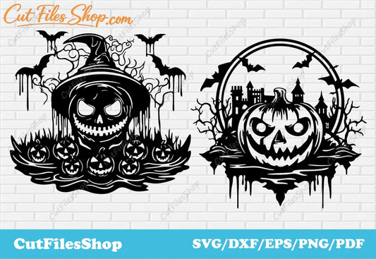 Scary pumpkins svg, Halloween pumpkins cut files, Halloween design sublimation, free halloween svg files, vintage halloween svg, vintage pumpkins svg, halloween for scrapbooking, png halloween for t-shirt design, free download dxf files for halloween