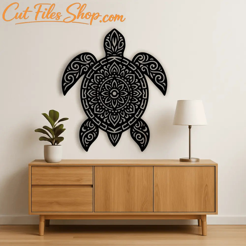 Tribal turtle silhouette for Cricut and Glowforge crafts