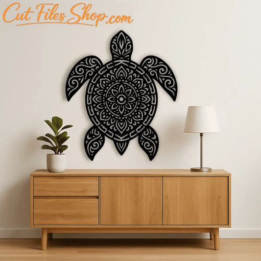 Tribal turtle silhouette for Cricut and Glowforge crafts