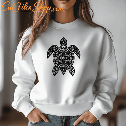 Ocean-themed turtle design in SVG DXF PNG PDF EPS