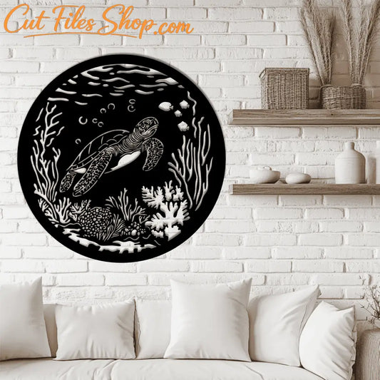 Sea Turtle SVG & DXF, Underwater Vinyl Cutting Files for DIY Cricut Projects