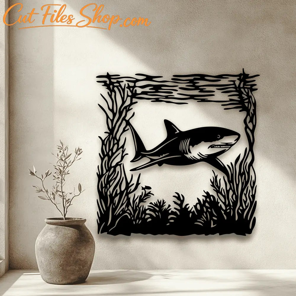 Shark SVG for Cricut Projects – DXF for CNC & DIY Wall Decor
