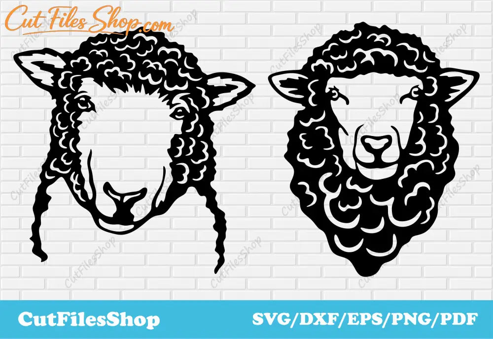 Sheep head dxf for cnc, metal dxf cut, Wall decal svg, Laser cut models, funny shirt svg, farm life dxf, cute sheep svg, print svg, art metal craft, laser cut metal art, farm sheep dxf
