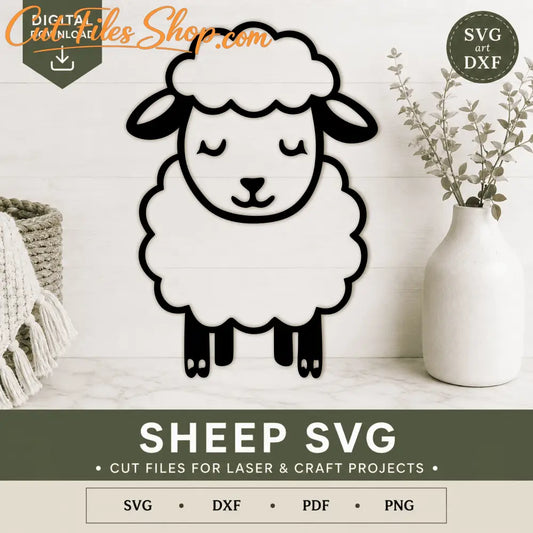 Cute Sheep SVG cut file for Cricut and Glowforge digital download