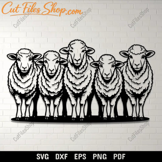 Sheep SVG DXF PNG for Cricut and laser engraving