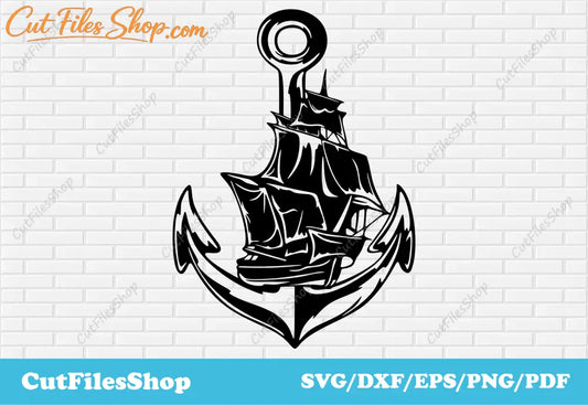 Anchor svg files, ship dxf files, cutting files dxf, plasma files, dxf for cnc, ship svg files, cut files, eps files, designs t shirt, free dxf files, download dxf, png files t shirt