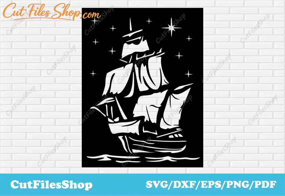 Ship dxf for plasma cutting, Svg image for cricut, Vinyl cutting files, Stickers making svg, Ship panel decor dxf, panel decor dxf, laser cut panel dxf, wall art dxf, home decor dxf cutting