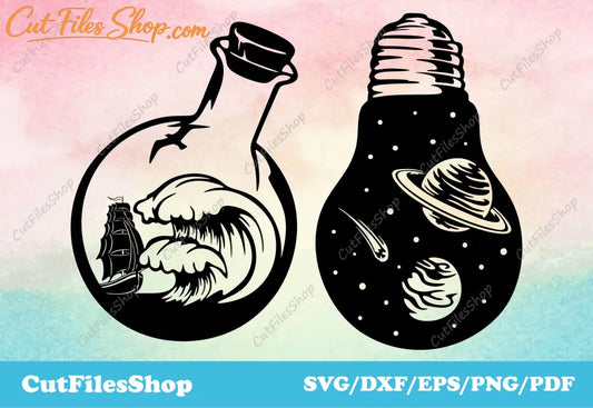 SVG cuts, nature svg for cricut, space png for t-shirt, wave svg, ship for laser cut, images for silhouette cameo, files for cricut