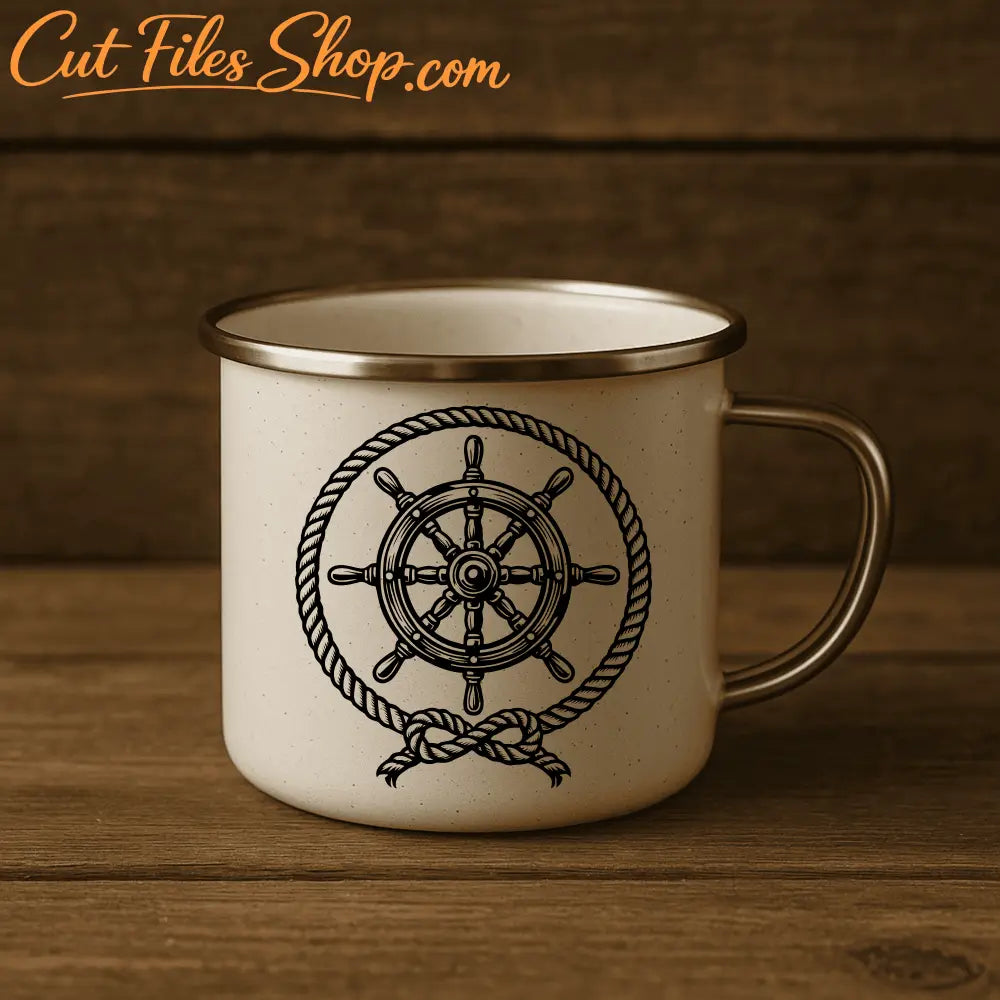 Ship helm design for Cricut and Glowforge crafts