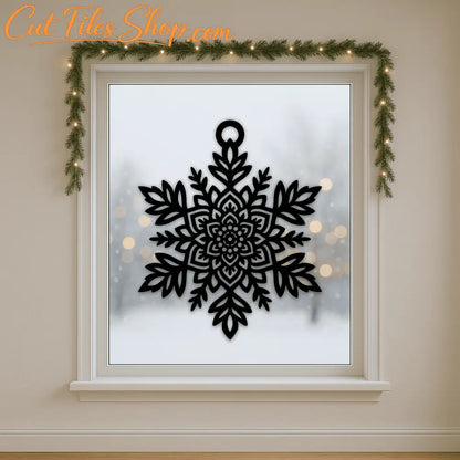 Laser cut snowflake silhouette for holiday décor