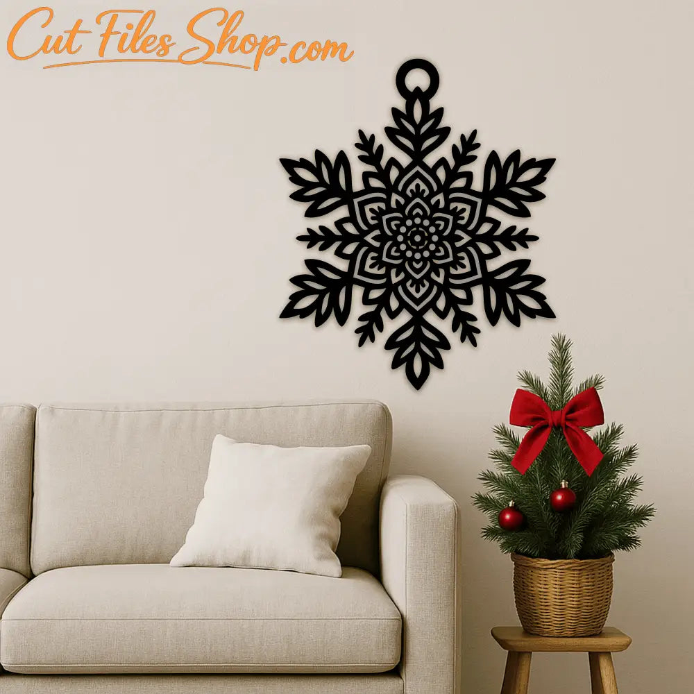 Floral snowflake design SVG for wood and acrylic crafts