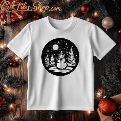 Snowman SVG & DXF Cut Files, T-shirt design