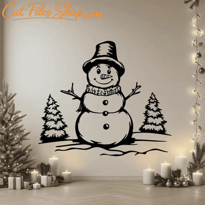 Christmas Snowman SVG – DIY Decorations for Cricut & CNC Cutting