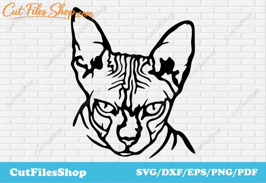 Sphynx cat svg for cricut, Vector T-shirt designs, Dxf for laser cutting, Vinyl cut files, Silhouette cameo files, cat svg free download, pets dxf, peeking cat svg, cutting files free downloads, Free vector download, svgs files free, cat dxf files, dxf for cnc, dxf files