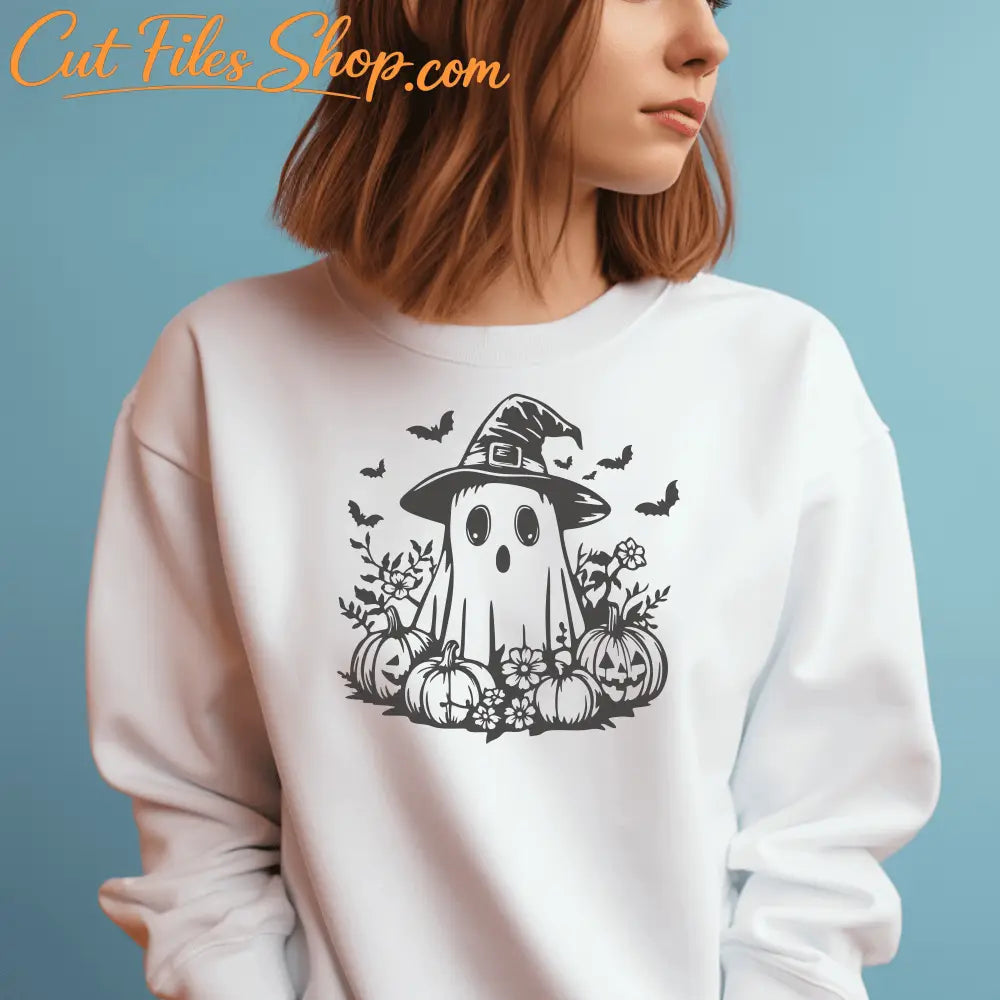 Haunting Floral Ghost SVG: Perfect for Halloween Tees