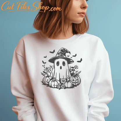Haunting Floral Ghost SVG: Perfect for Halloween Tees