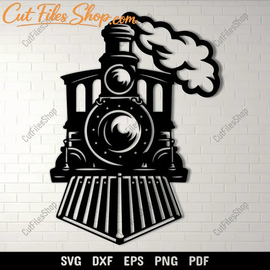 Steam train SVG silhouette for CNC plasma cutting