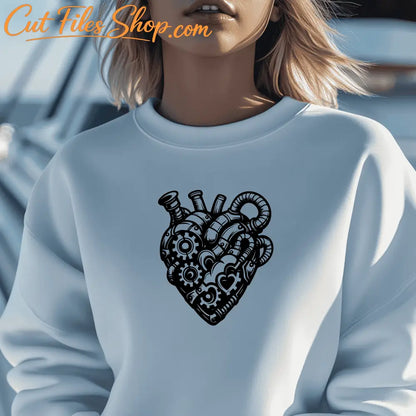 Steampunk heart illustration SVG EPS for Cricut, sublimation and crafts
