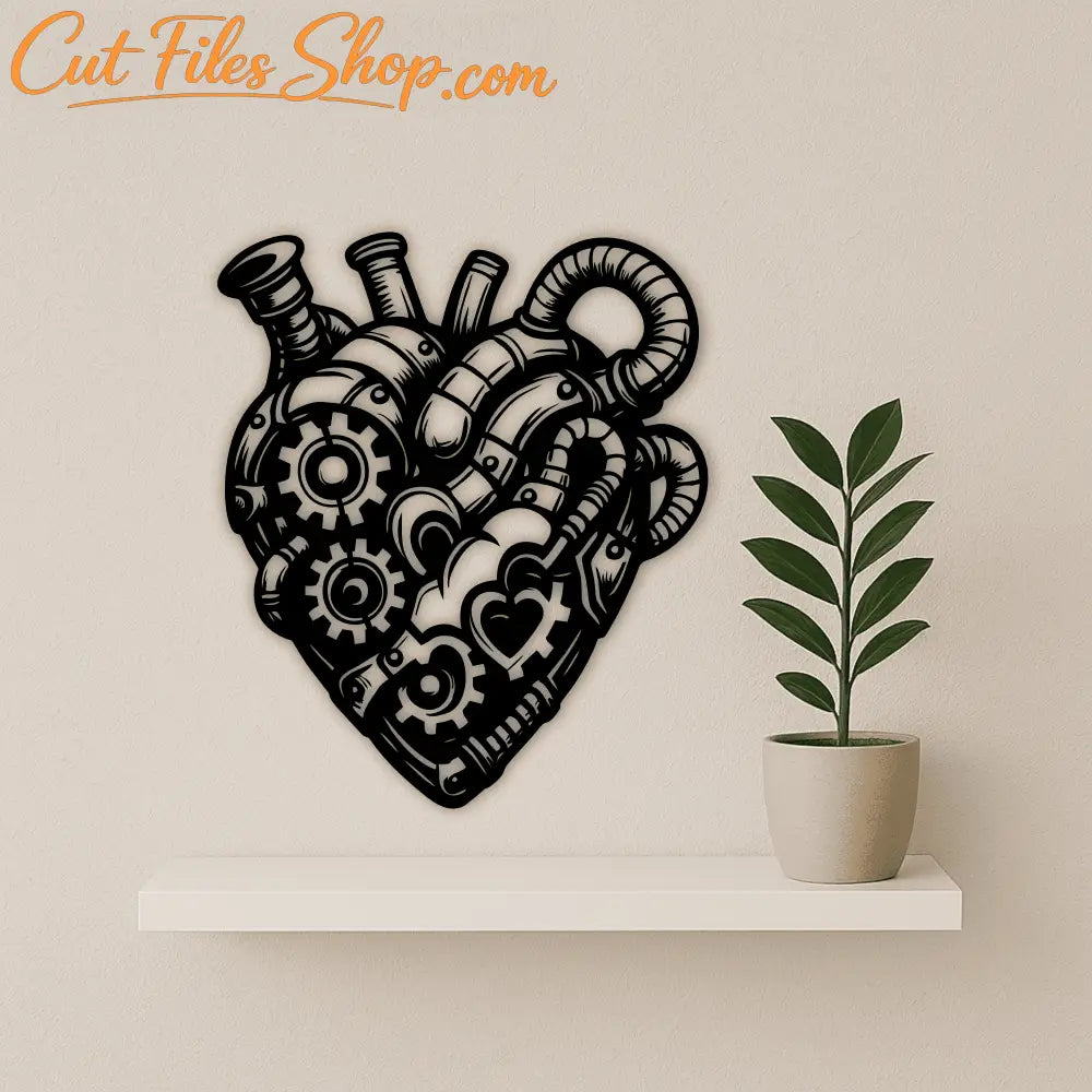 Steampunk Heart SVG DXF EPS for CNC, plasma cutting and metal decor