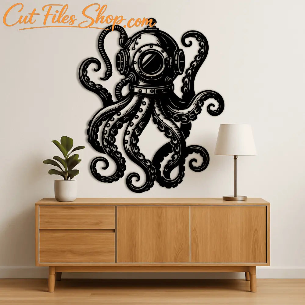Steampunk octopus design for CNC and laser cutting