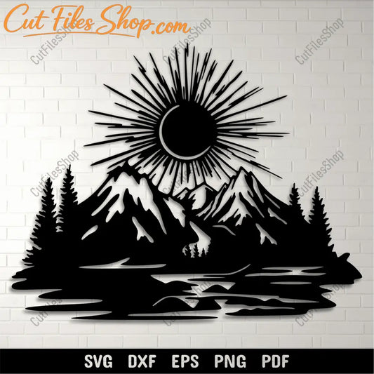 Sunset with Mountains SVG for Cricut & Vinyl Cutting Projects