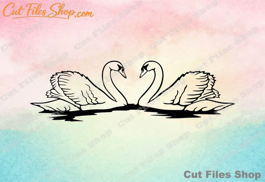 Swans cut files, love svg, valentines day svg, svg for cricut, cute svg, birthday girl svg