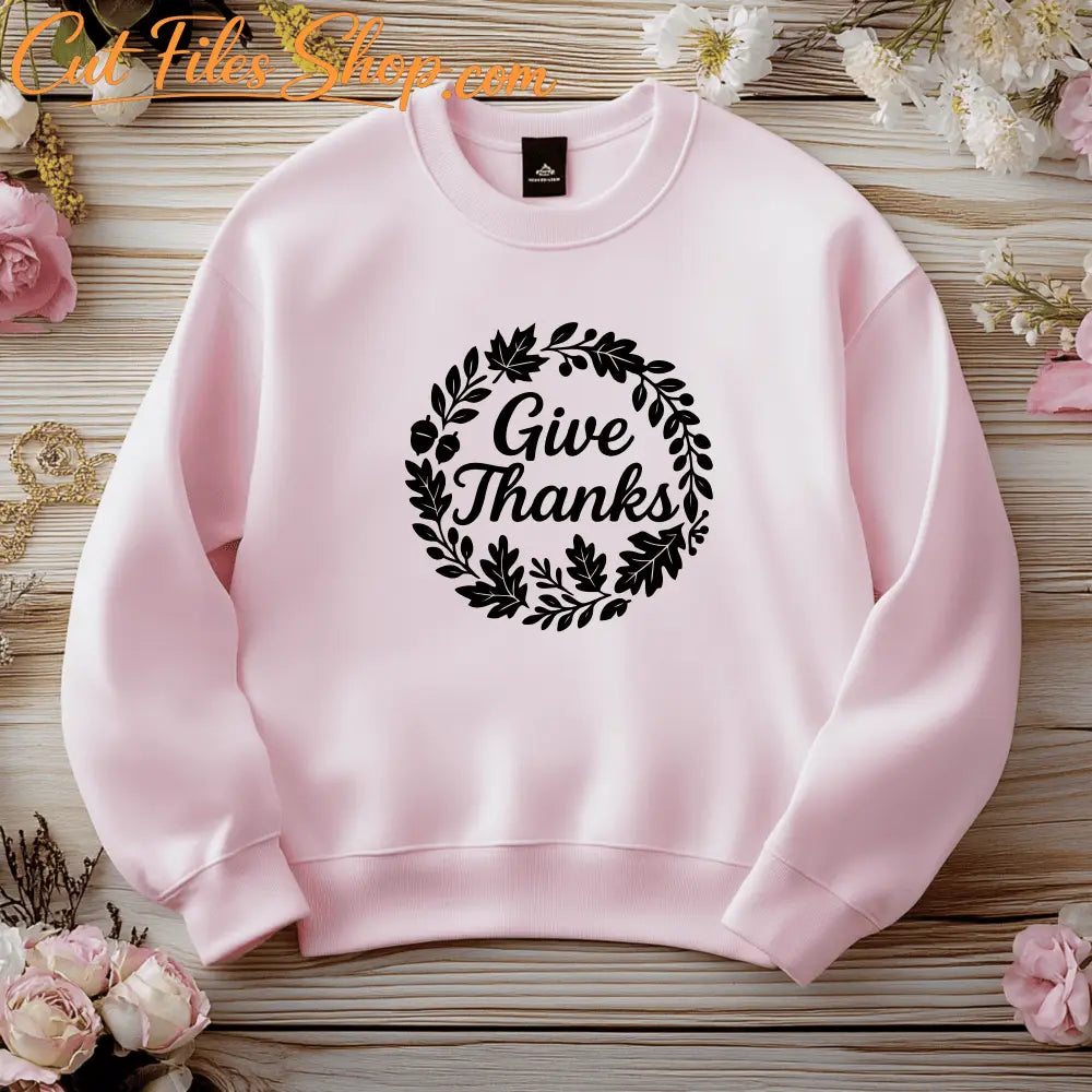 Give thanks wreath PNG sublimation design
