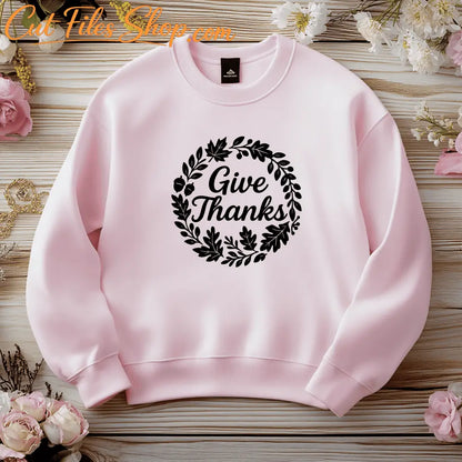 Give thanks wreath PNG sublimation design