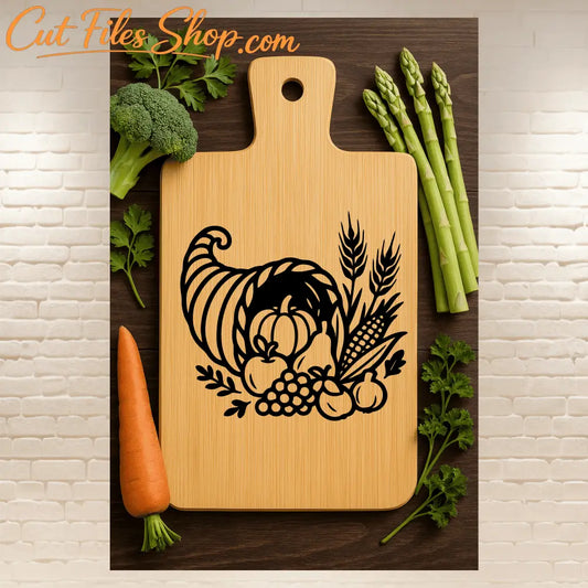 Cornucopia SVG DXF for Cricut and laser cutting