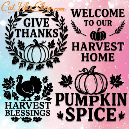 Thanksgiving quote laser engraving SVG