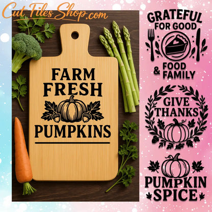 Autumn blessings farmhouse wall art design