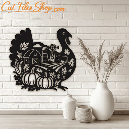 Harvest barn scene PNG printable