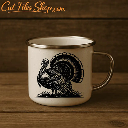 Fall turkey wall art SVG PNG for Cricut and mug design