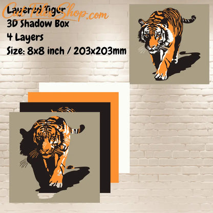 Multilayer Tiger Design SVG for Cricut, CNC, and Papercraft Projects